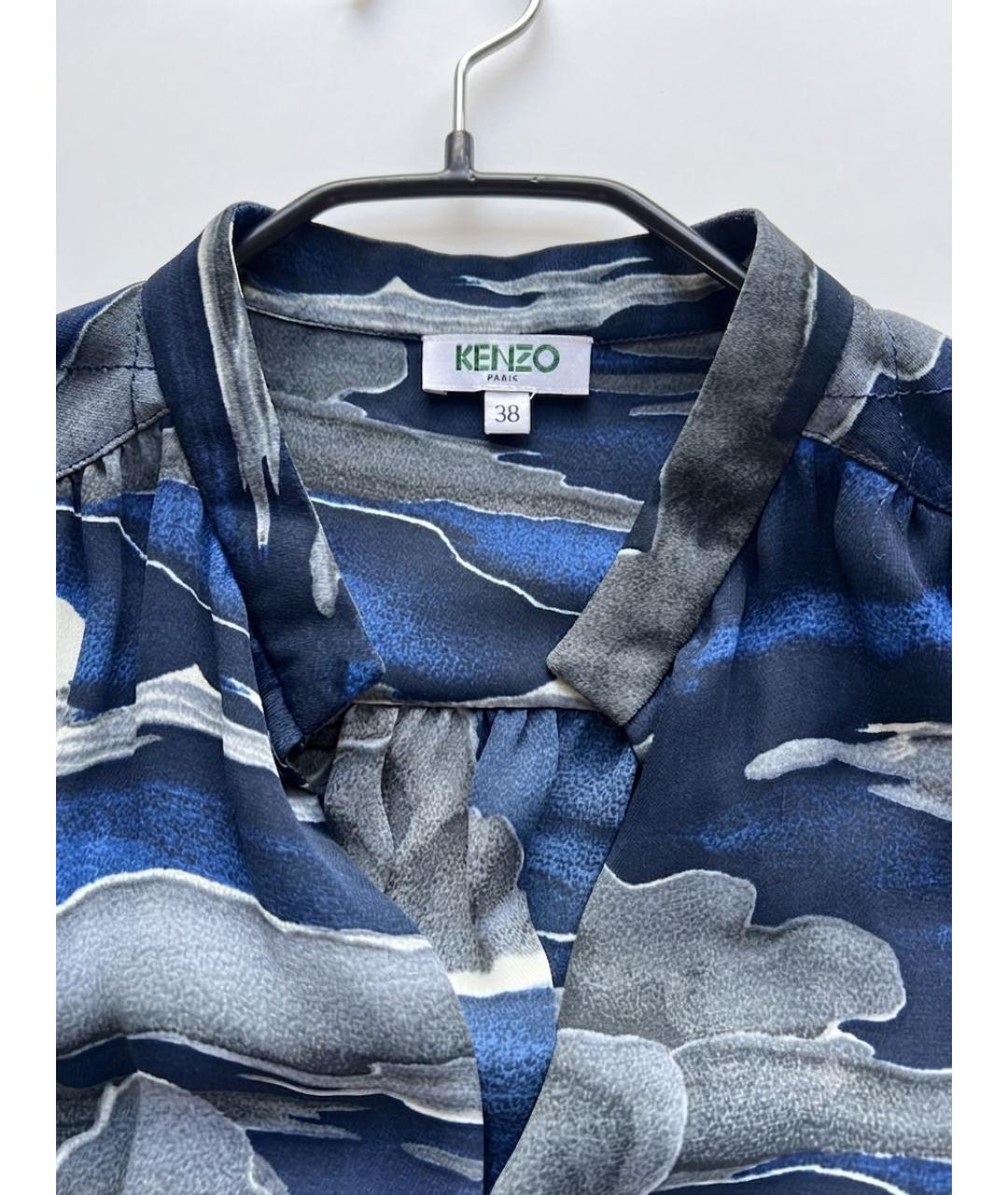 KENZO Темно-синее полиэстеровое повседневное платье, фото 3