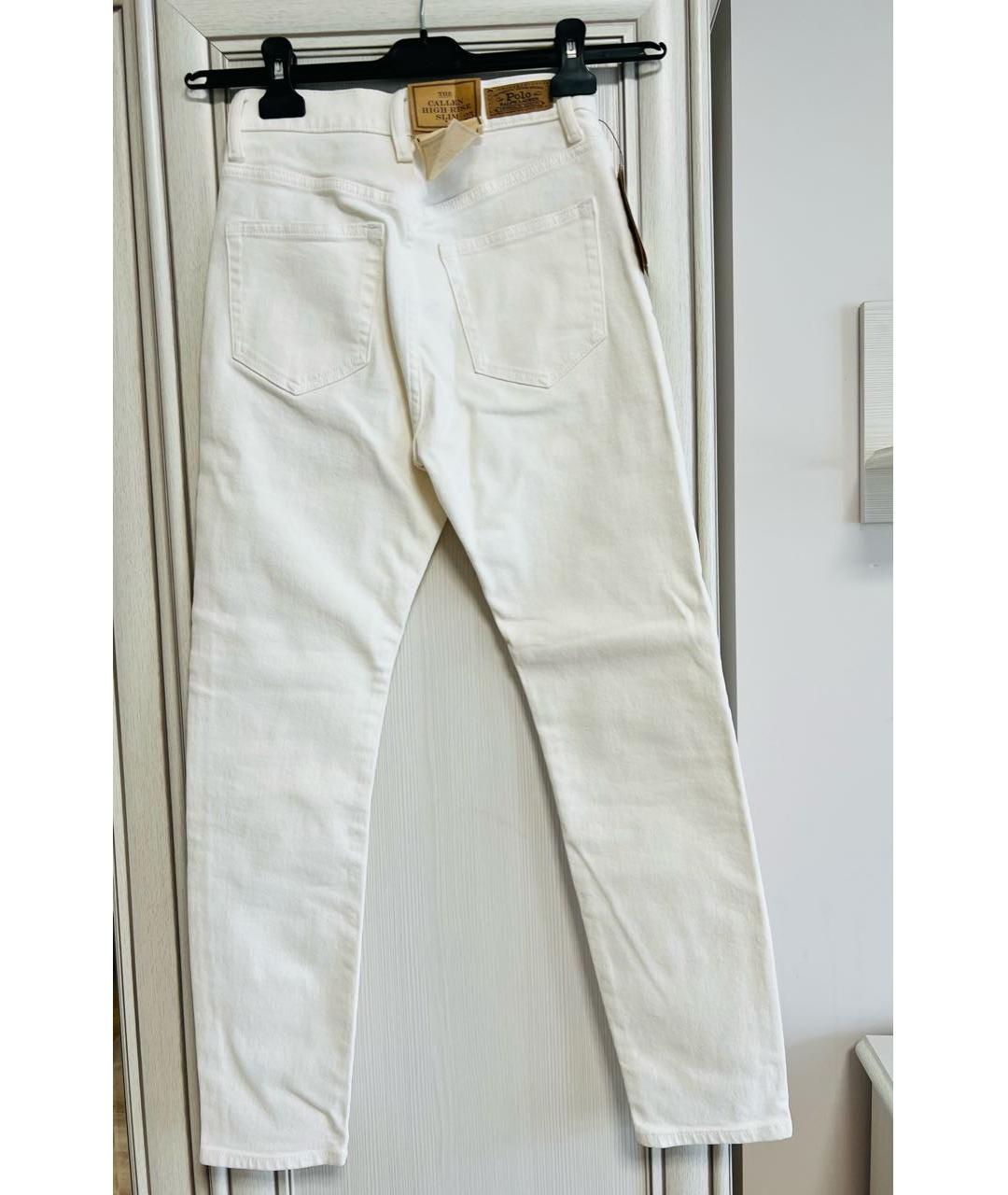 POLO RALPH LAUREN Белые хлопковые джинсы слим, фото 2