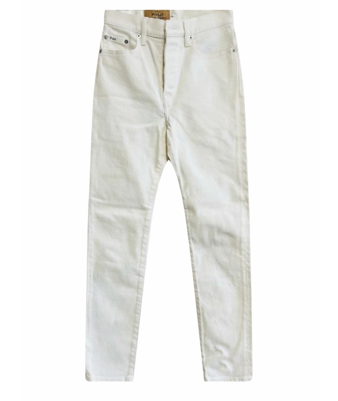 POLO RALPH LAUREN Белые хлопковые джинсы слим, фото 1