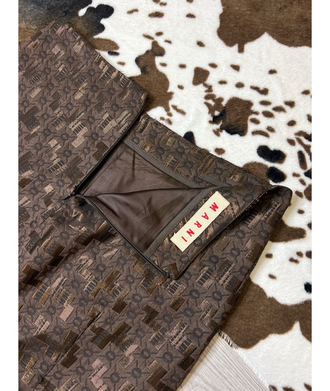 MARNI Коричневая юбка миди, фото 5