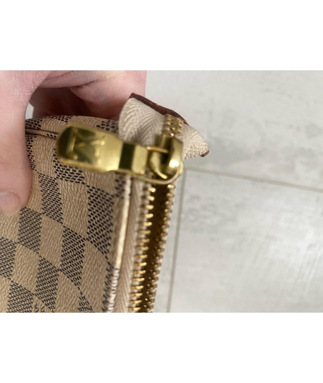 LOUIS VUITTON Белая канва сумка с короткими ручками, фото 4