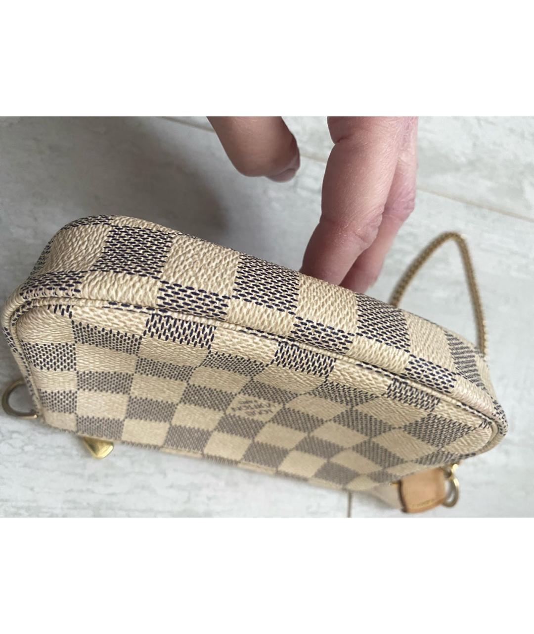 LOUIS VUITTON Белая канва сумка с короткими ручками, фото 3