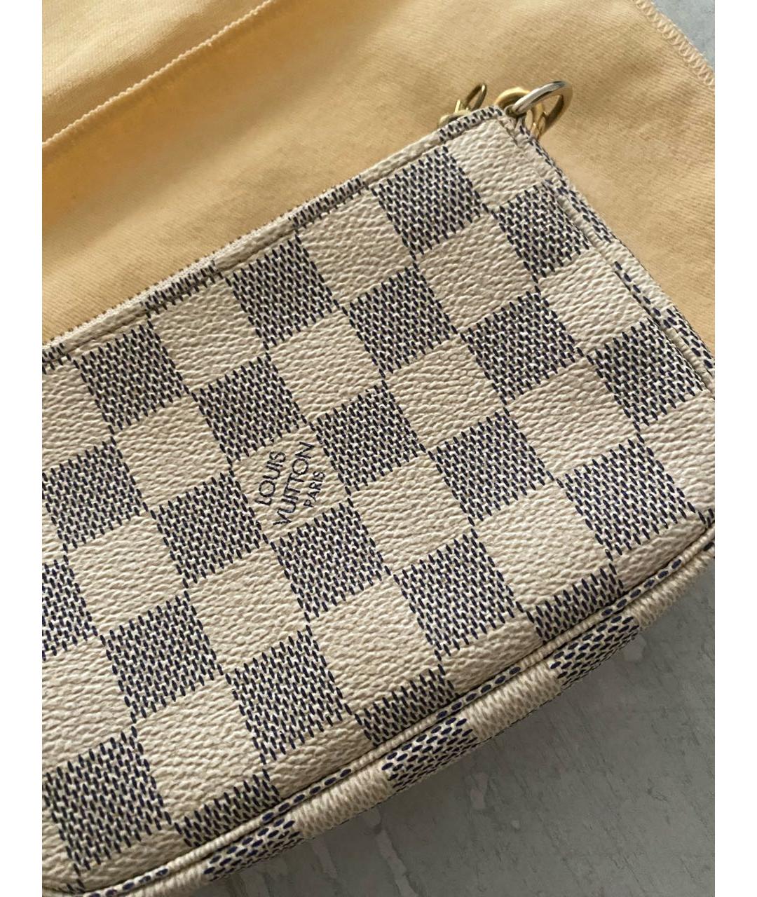 LOUIS VUITTON Белая канва сумка с короткими ручками, фото 2