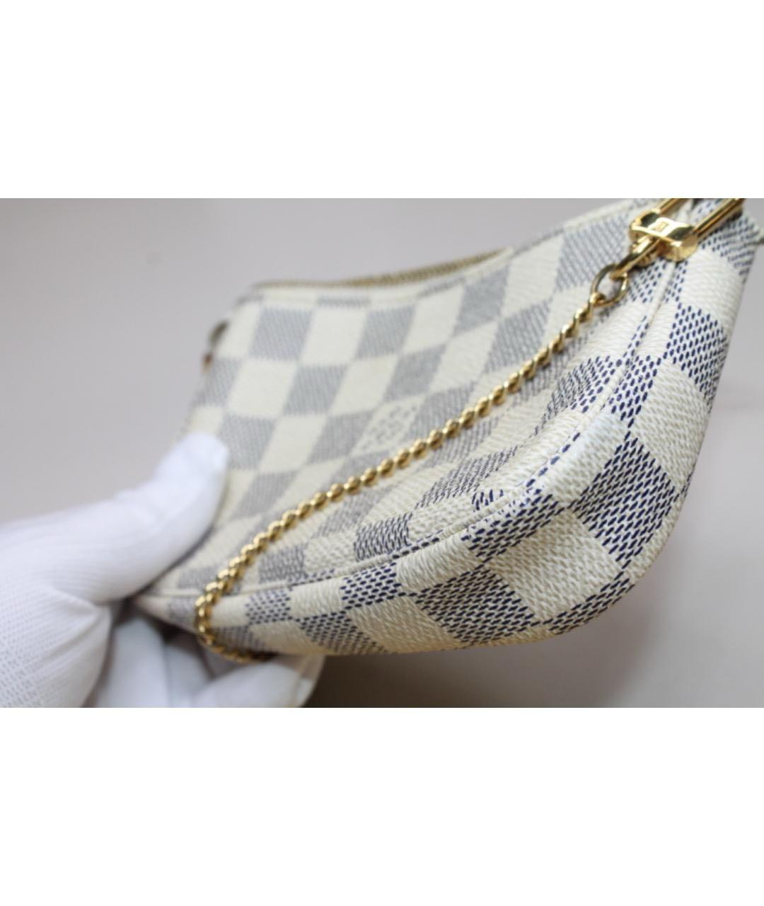 LOUIS VUITTON Белая канва сумка с короткими ручками, фото 6