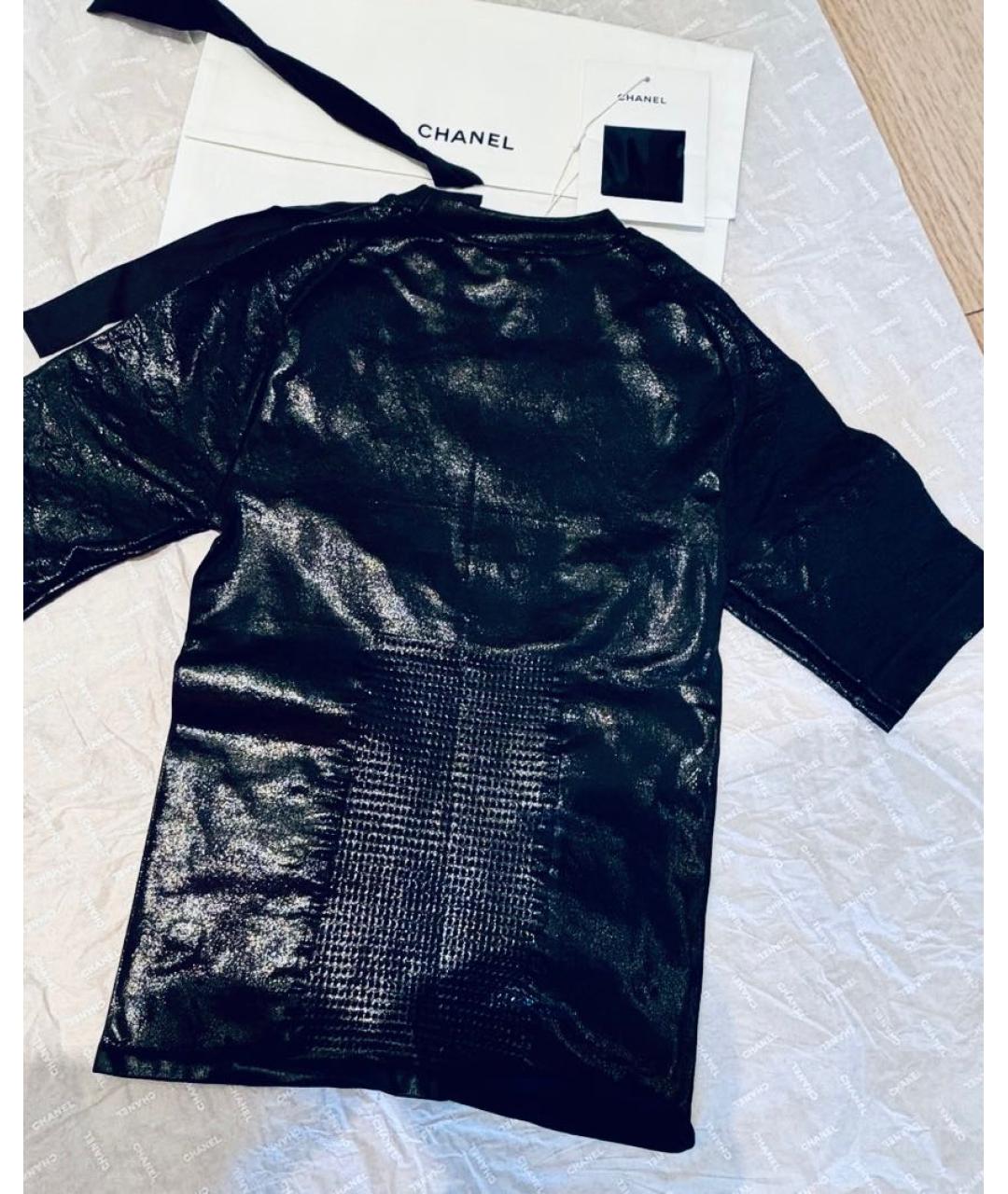 CHANEL Черная полиамидовая футболка, фото 2