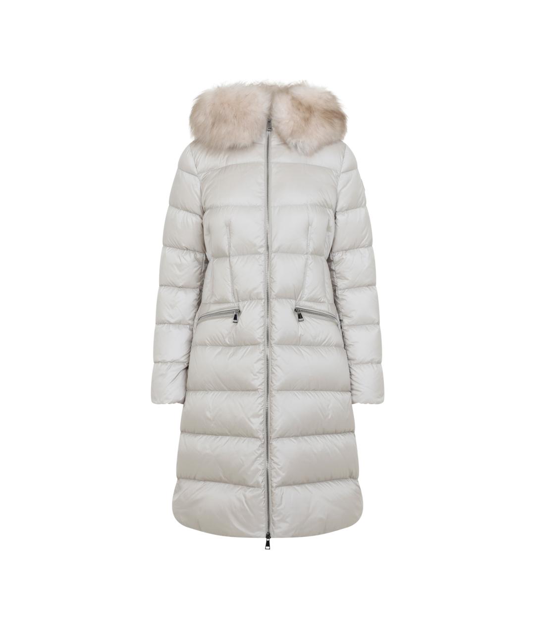 MONCLER Белый полиамидовый пуховик, фото 1