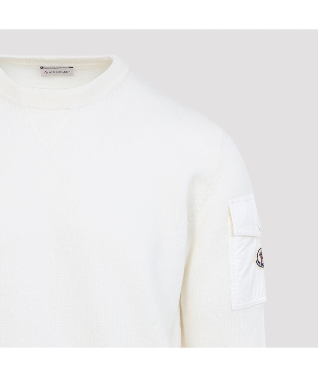 MONCLER Белый шерстяной джемпер / свитер, фото 4