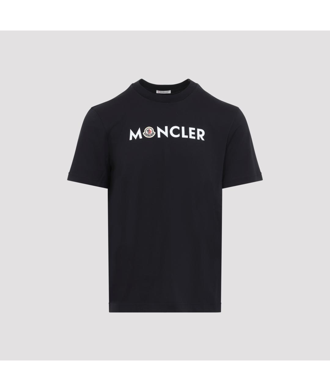 MONCLER Темно-синяя хлопковая футболка, фото 2
