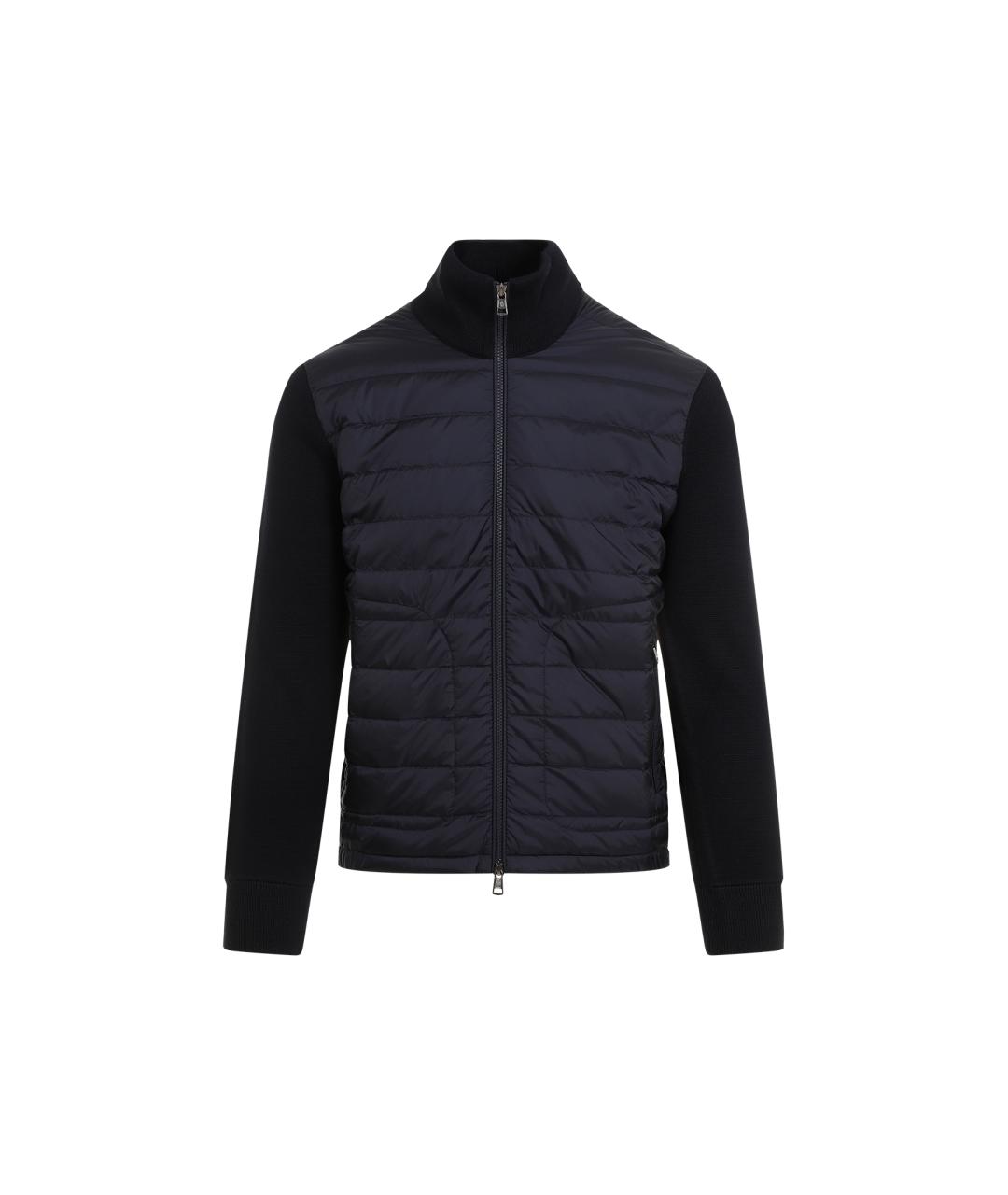 MONCLER Темно-синий шерстяной кардиган, фото 1