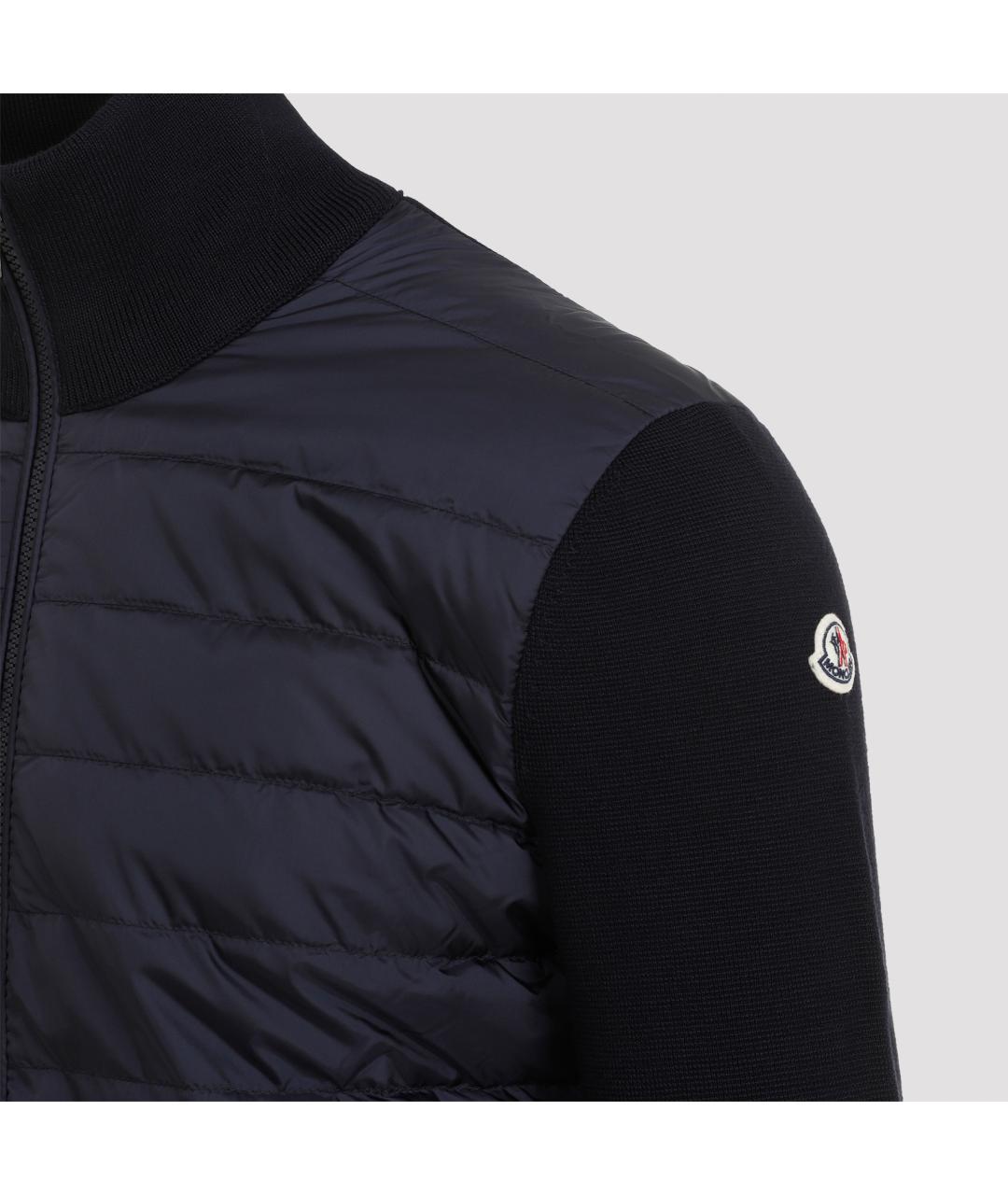 MONCLER Темно-синий шерстяной кардиган, фото 4