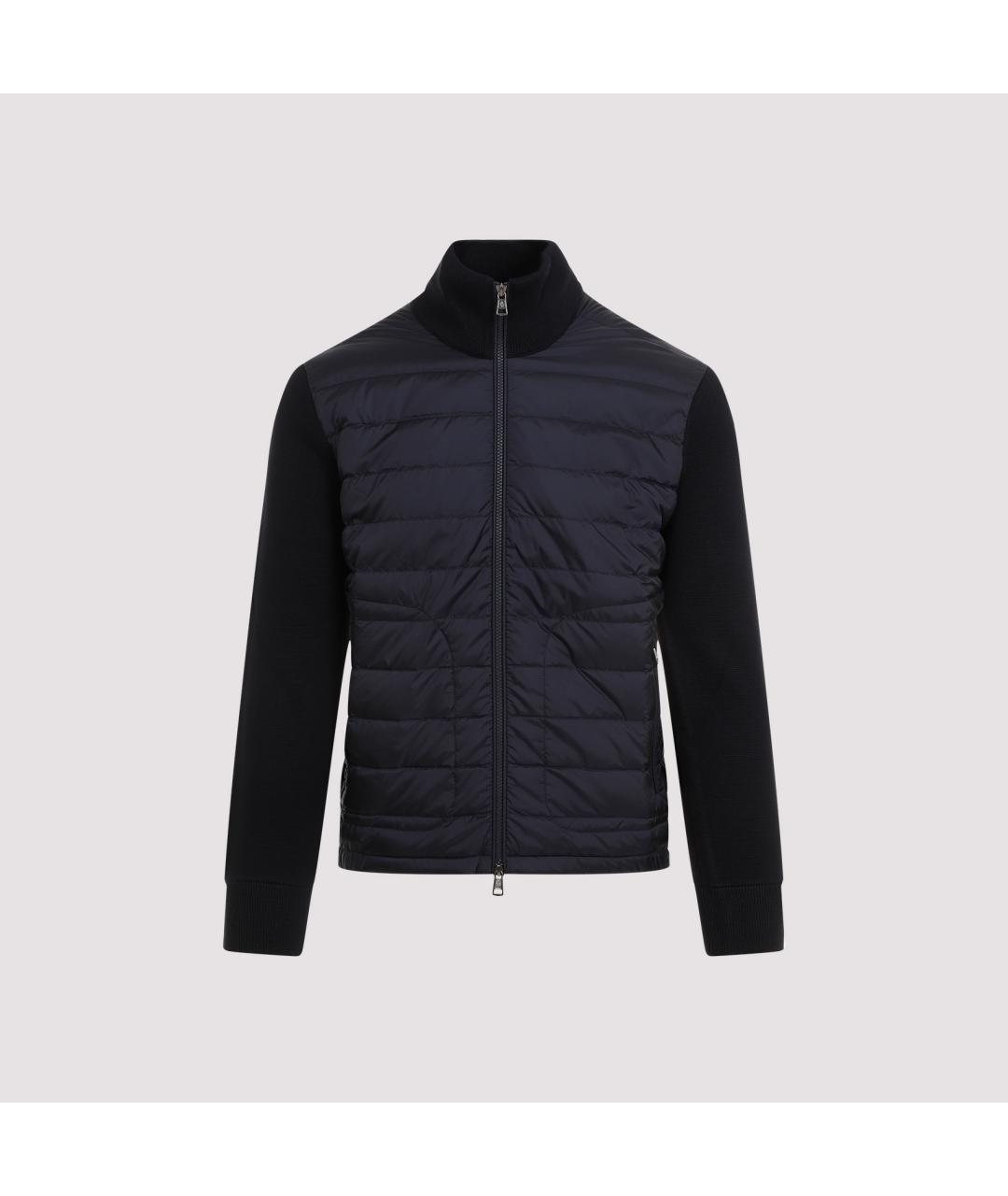 MONCLER Темно-синий шерстяной кардиган, фото 2
