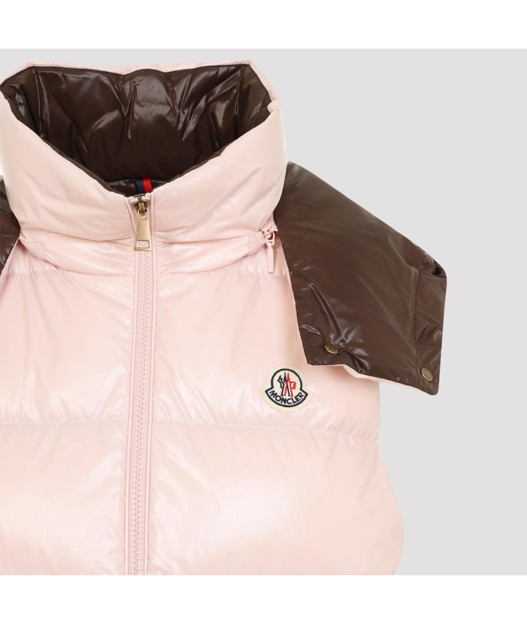 MONCLER Розовый полиамидовый жилет, фото 4