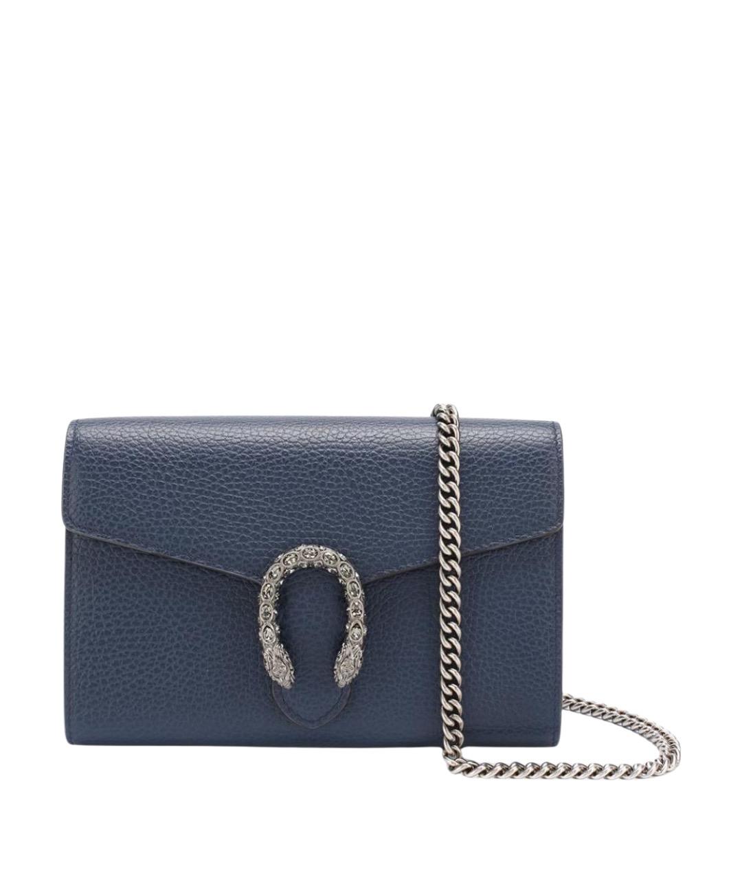 GUCCI Темно-синяя кожаная сумка через плечо, фото 1