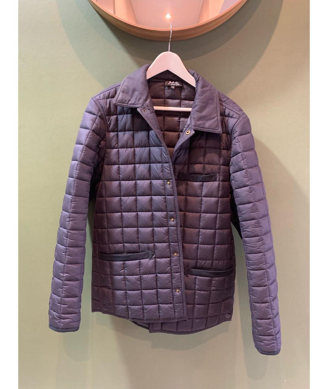 A.P.C. Темно-синяя полиэстеровая куртка, фото 6