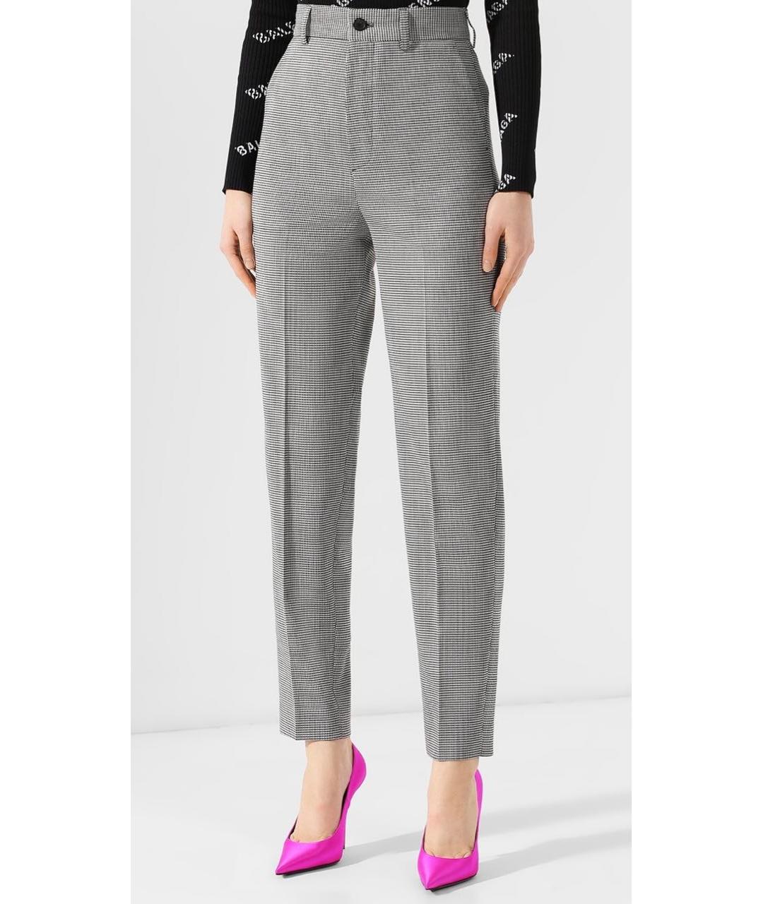 BALENCIAGA Мульти шерстяные прямые брюки, фото 7