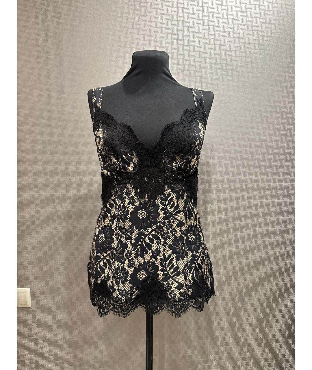 DOLCE&GABBANA Бежевая шелковая майка, фото 4