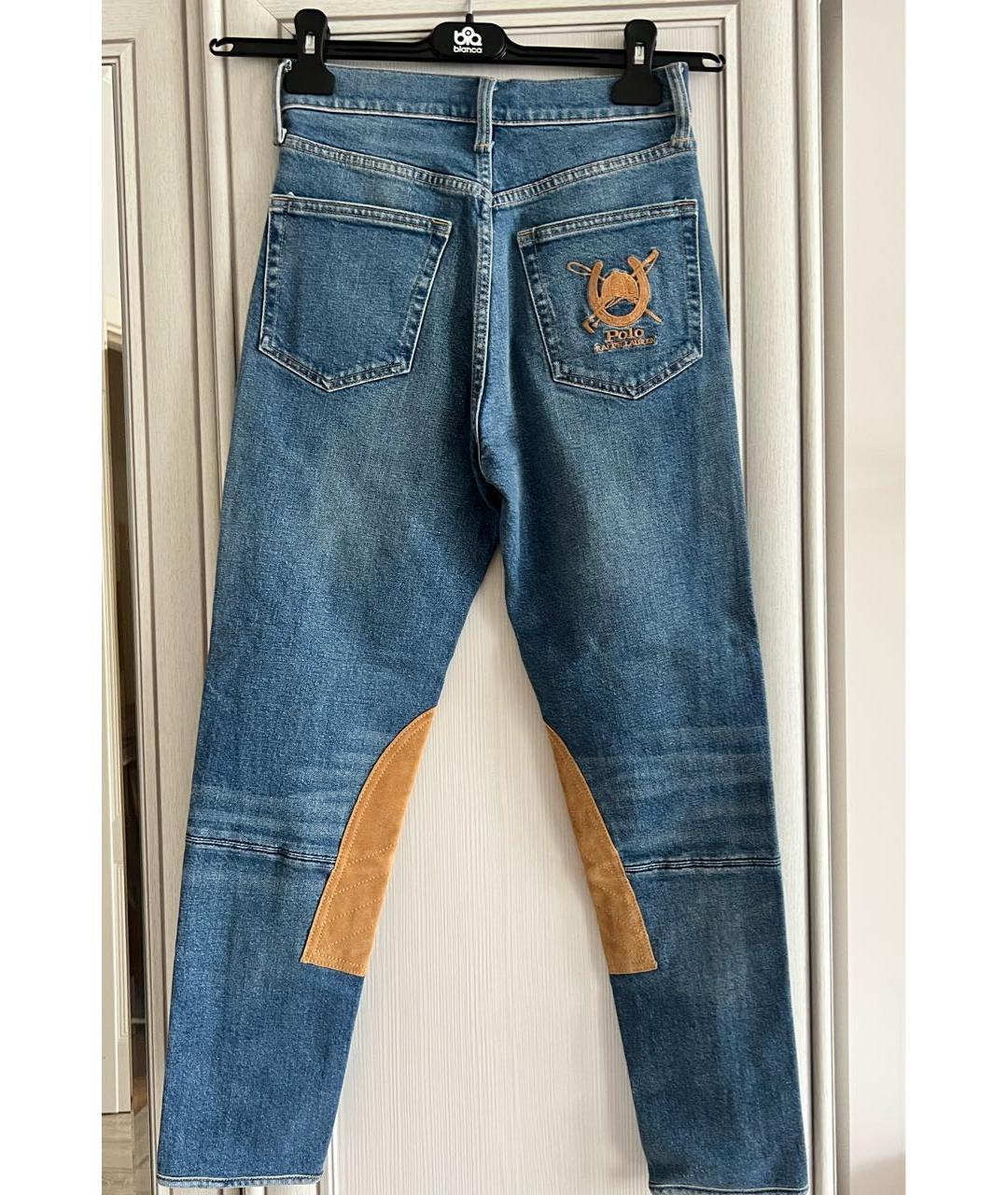 POLO RALPH LAUREN Синие хлопковые джинсы слим, фото 2