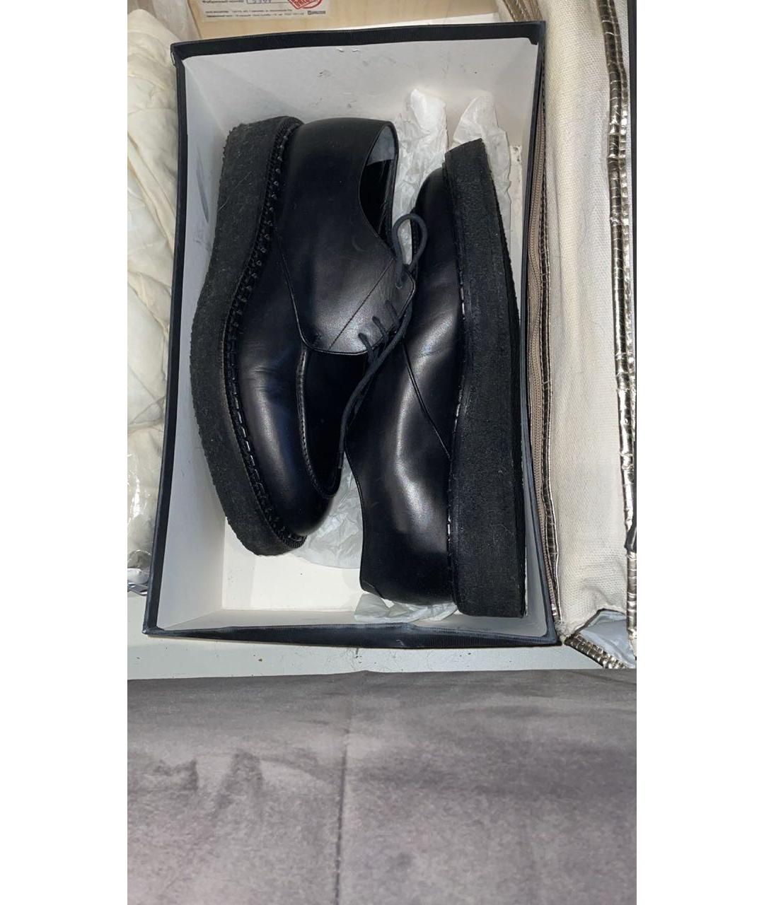 JIL SANDER Черные кожаные туфли, фото 4