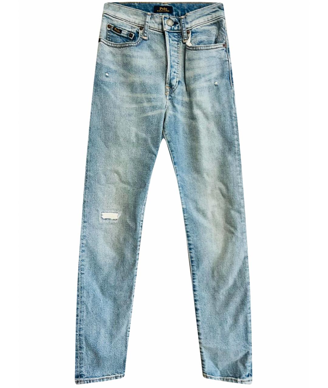 POLO RALPH LAUREN Голубые хлопковые прямые джинсы, фото 1