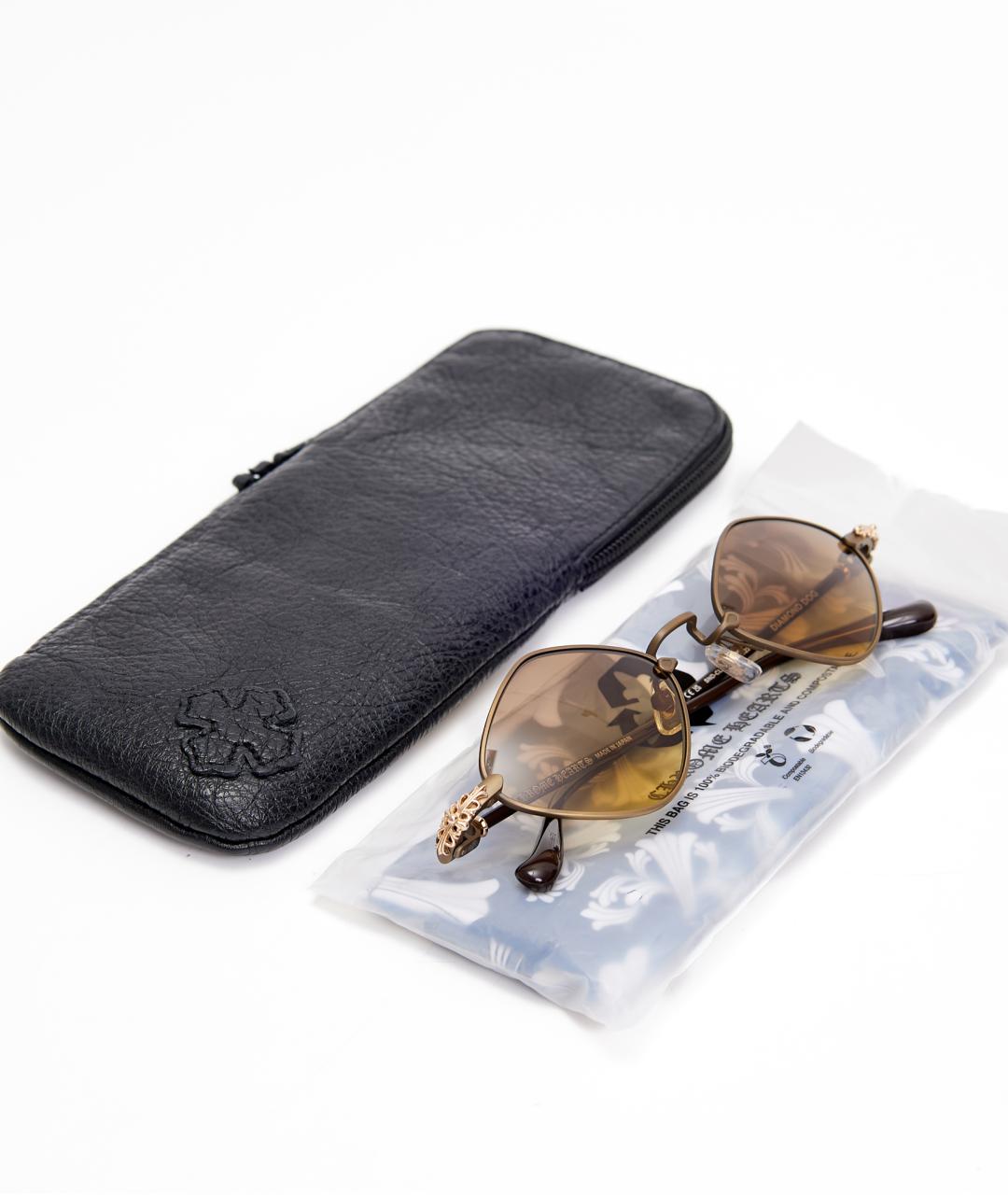 CHROME HEARTS Коричневые металлические солнцезащитные очки, фото 4
