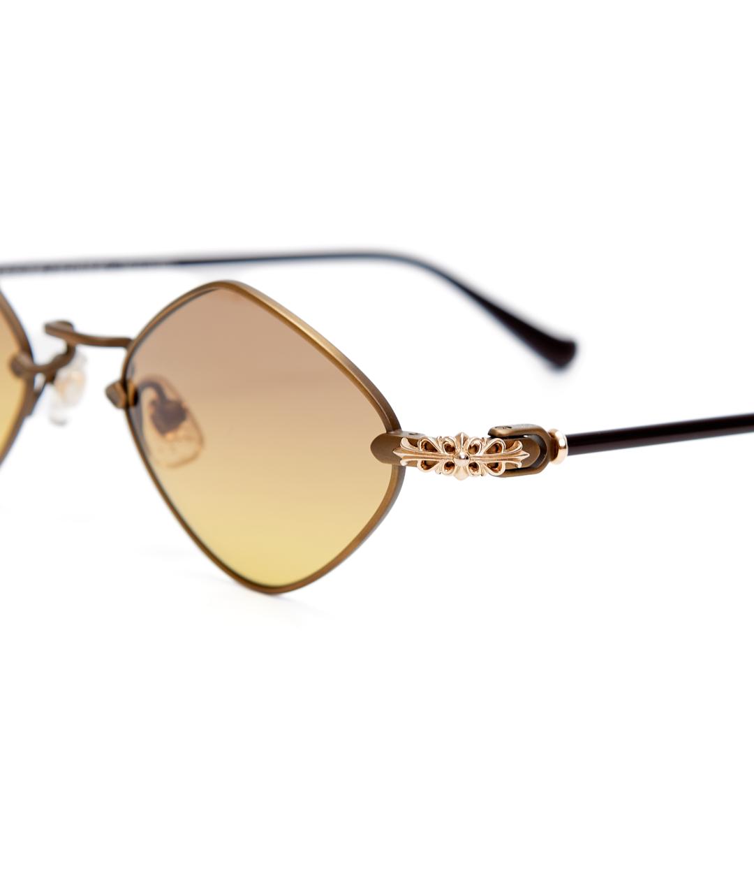 CHROME HEARTS Коричневые металлические солнцезащитные очки, фото 3