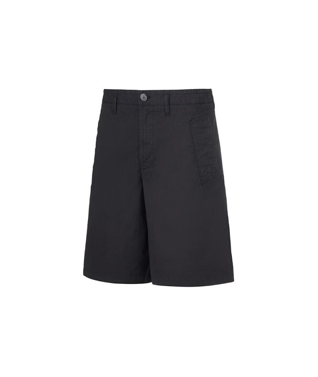 STONE ISLAND Черные хлопковые шорты, фото 1