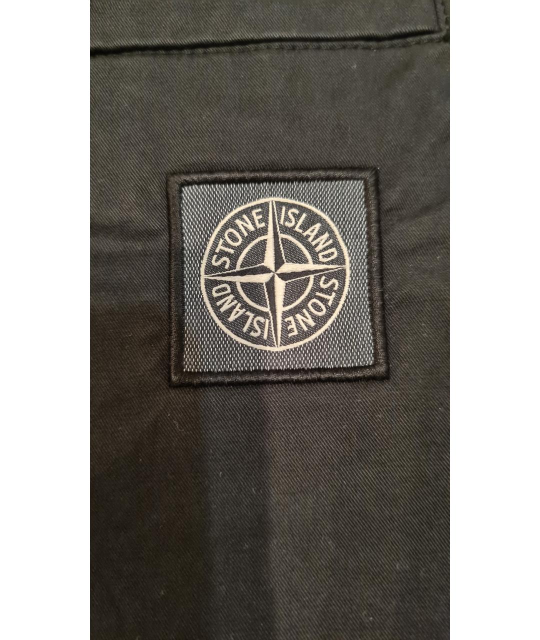 STONE ISLAND Черные хлопковые шорты, фото 6