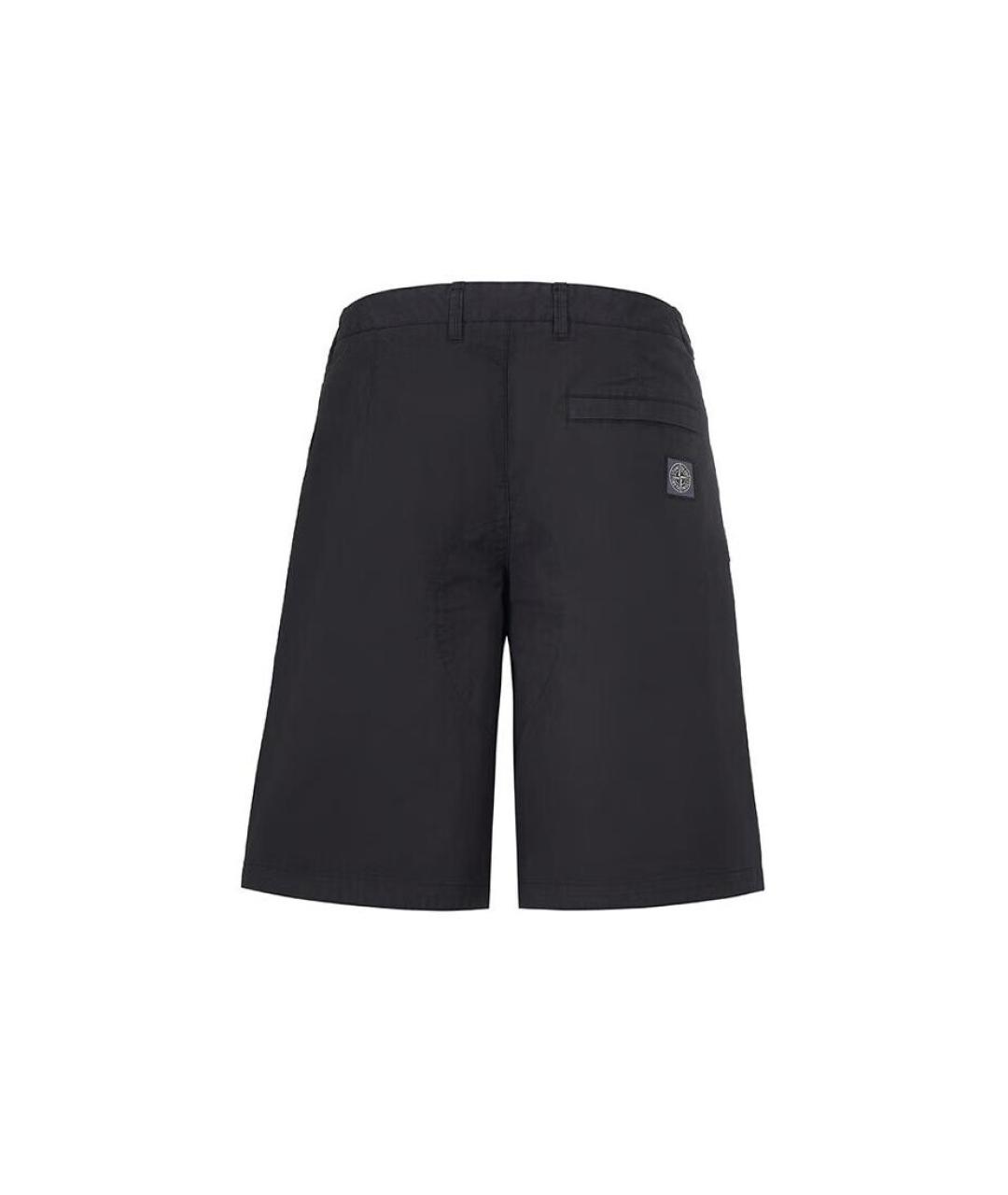 STONE ISLAND Черные хлопковые шорты, фото 2