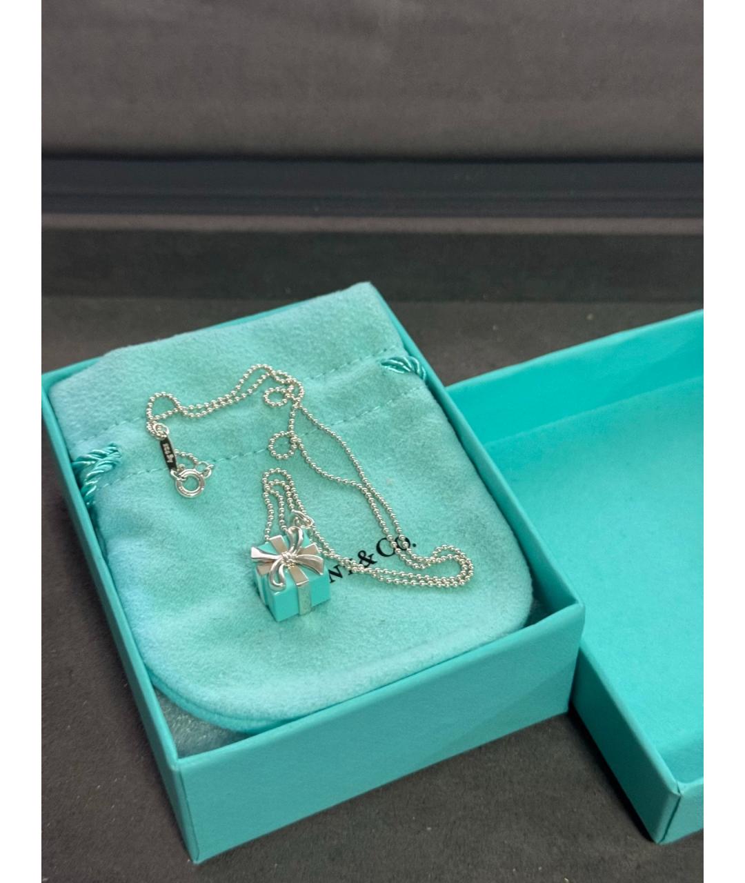 TIFFANY&CO Бирюзовое серебряное колье, фото 3