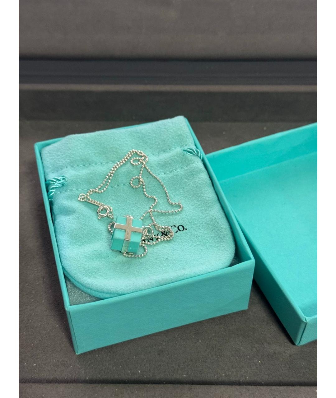 TIFFANY&CO Бирюзовое серебряное колье, фото 5