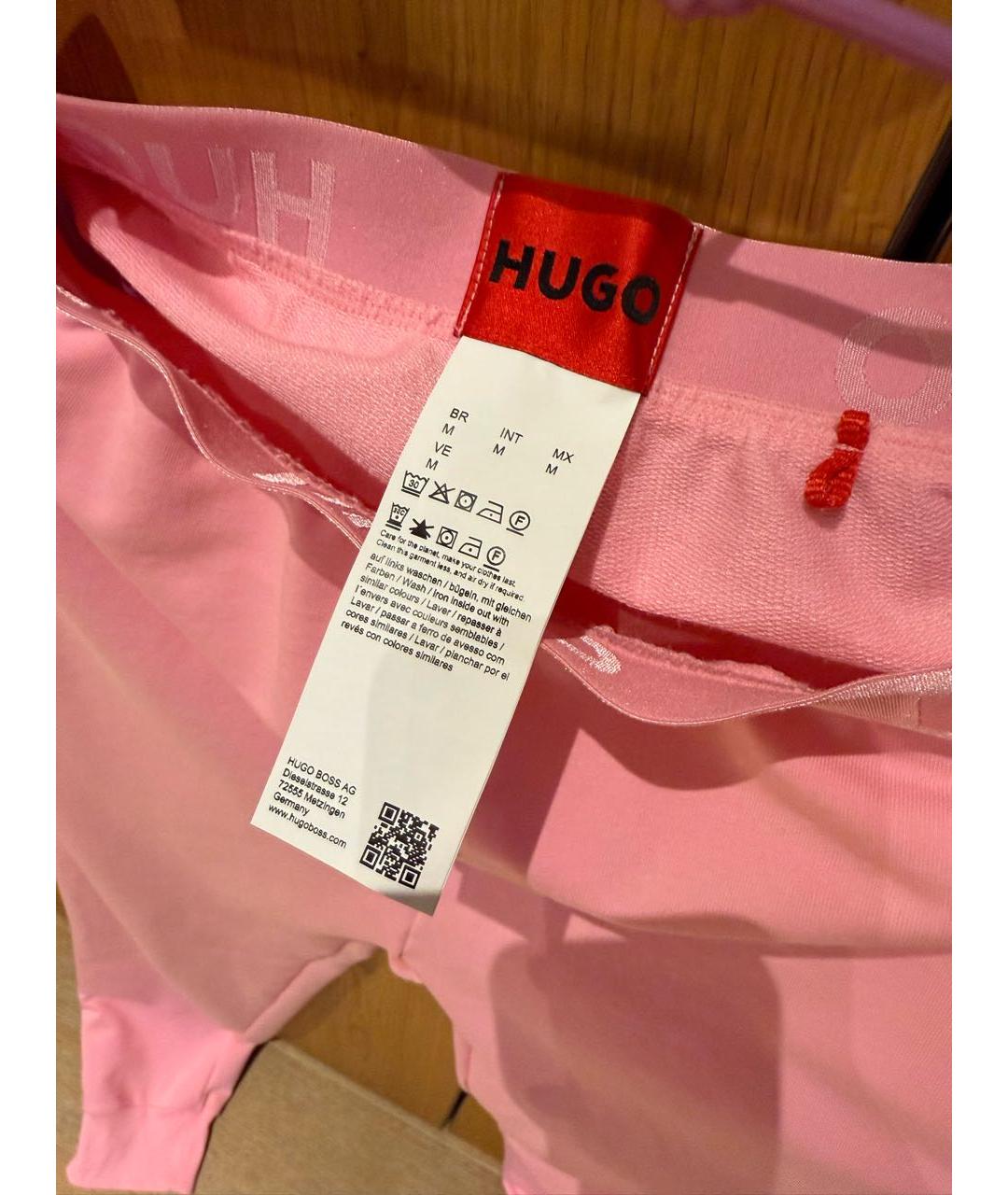 HUGO BOSS Розовые хлопковые спортивные брюки и шорты, фото 3