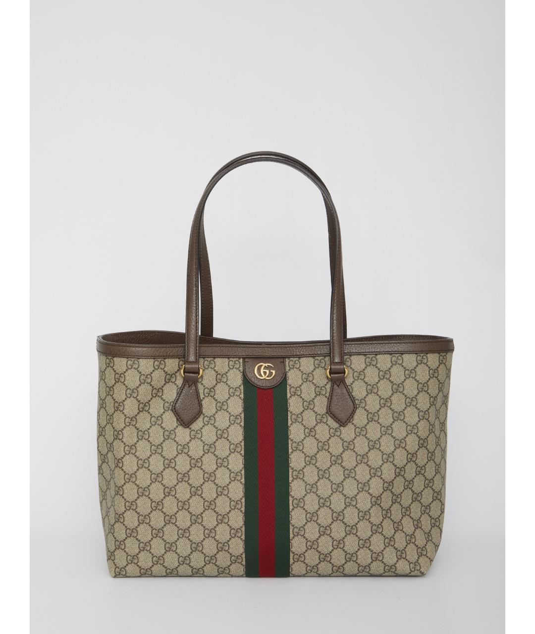 GUCCI Бежевая канва сумка тоут, фото 5
