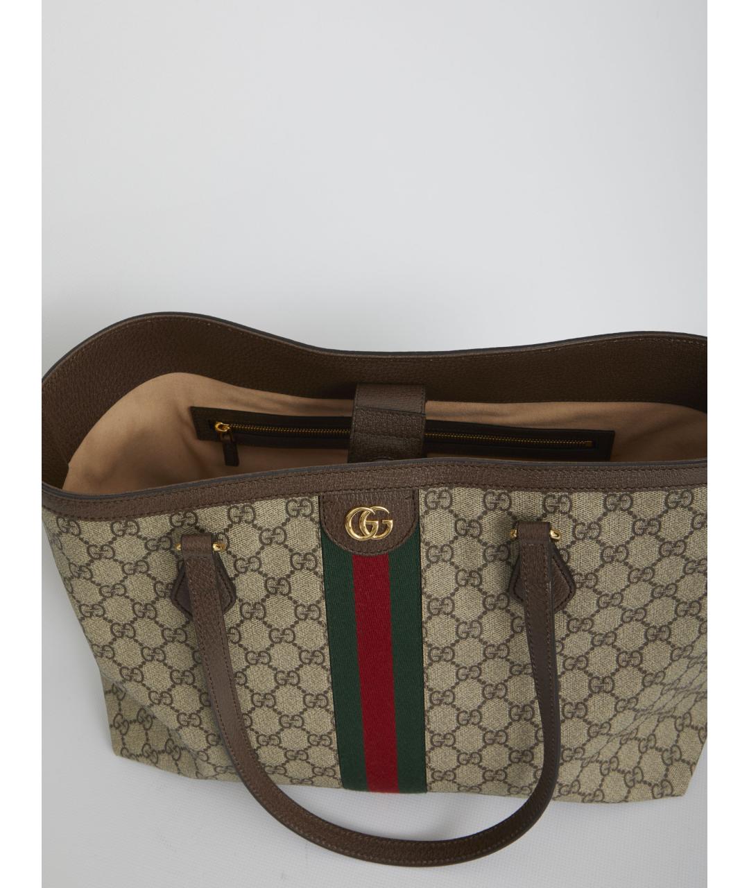 GUCCI Бежевая канва сумка тоут, фото 4