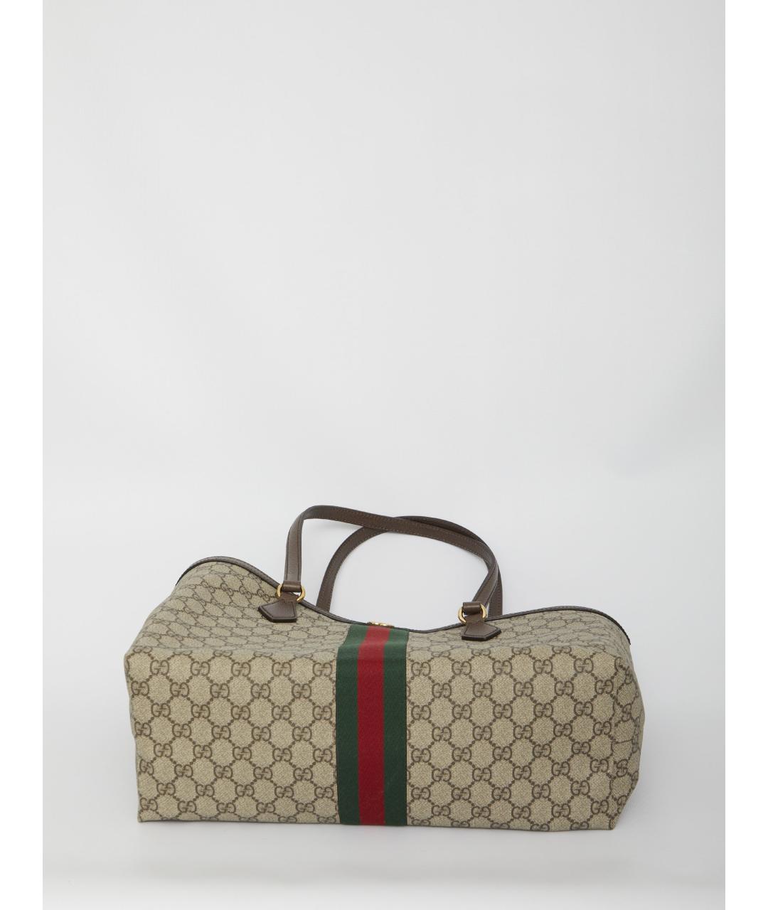 GUCCI Бежевая канва сумка тоут, фото 3