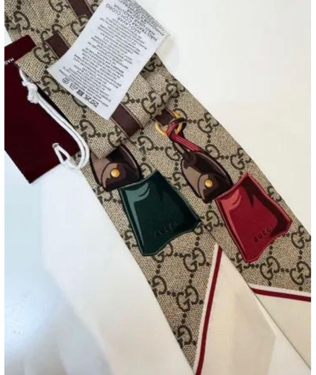 GUCCI Бежевый платок, фото 2