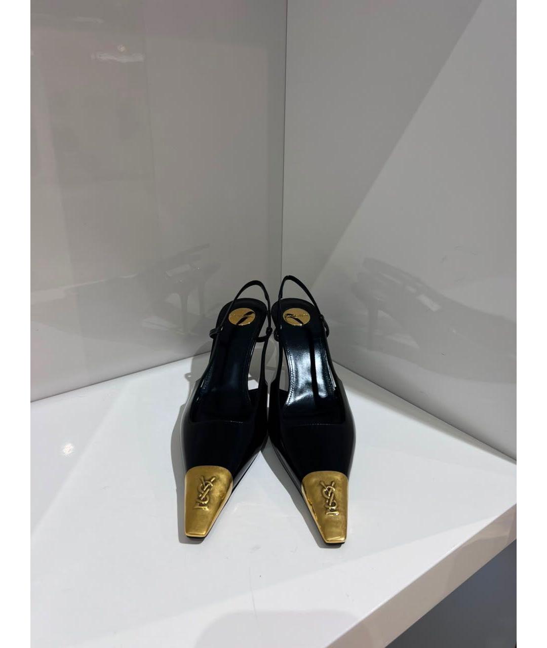 SAINT LAURENT Черные туфли из лакированной кожи, фото 3