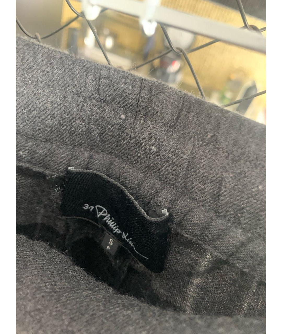 3.1 PHILLIP LIM Хаки шерстяные повседневные брюки, фото 4