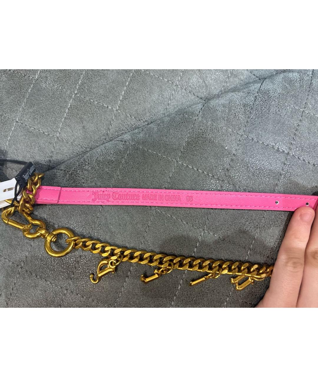 JUICY COUTURE Розовый ремень из искусственной кожи, фото 3