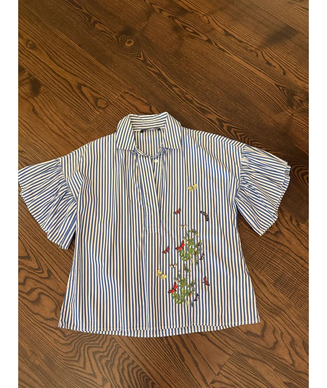WEEKEND MAX MARA Голубая хлопковая рубашка, фото 7