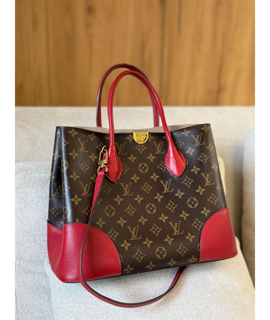 LOUIS VUITTON Коричневая канва сумка с короткими ручками, фото 3