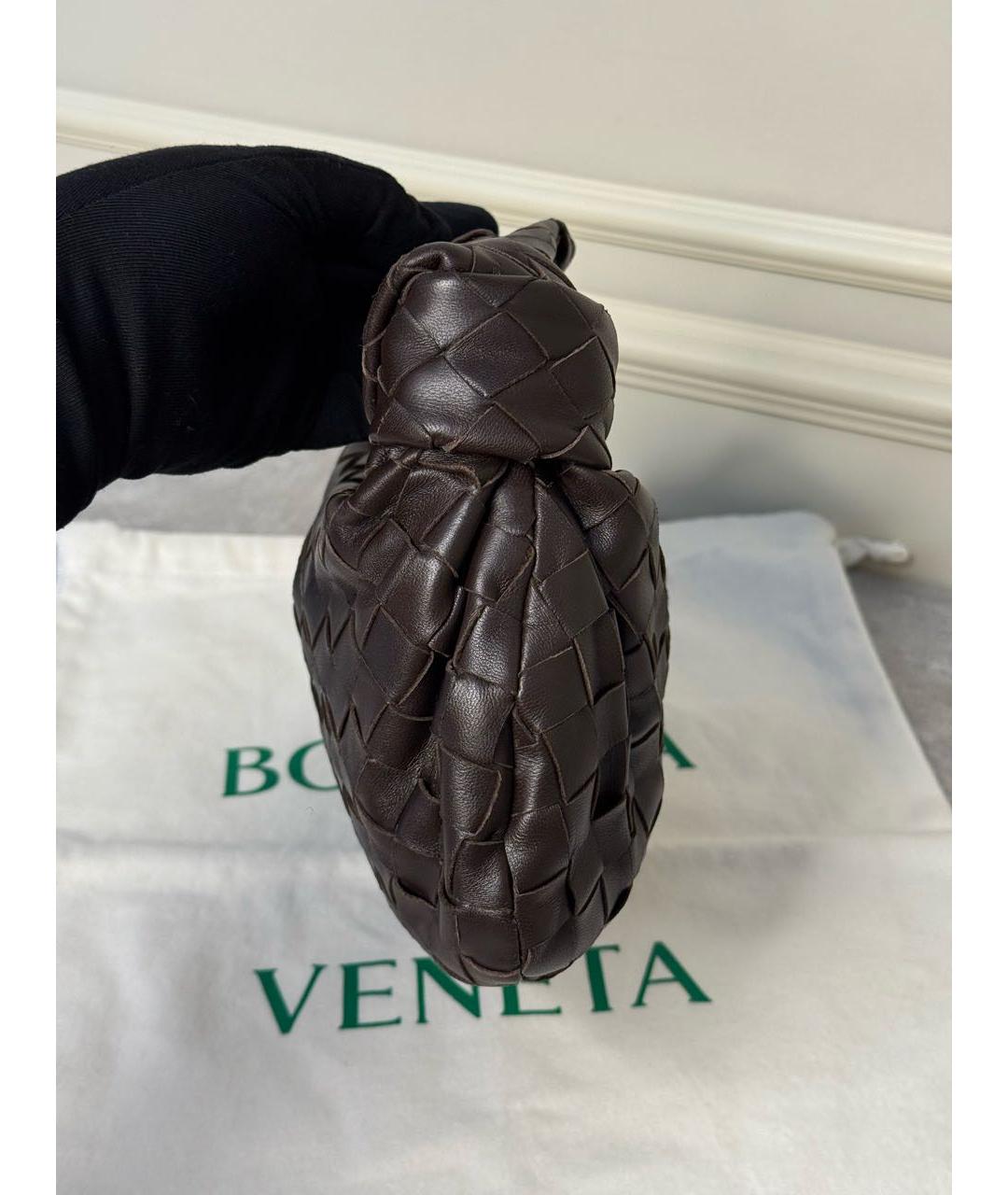 BOTTEGA VENETA Коричневая кожаная сумка с короткими ручками, фото 3