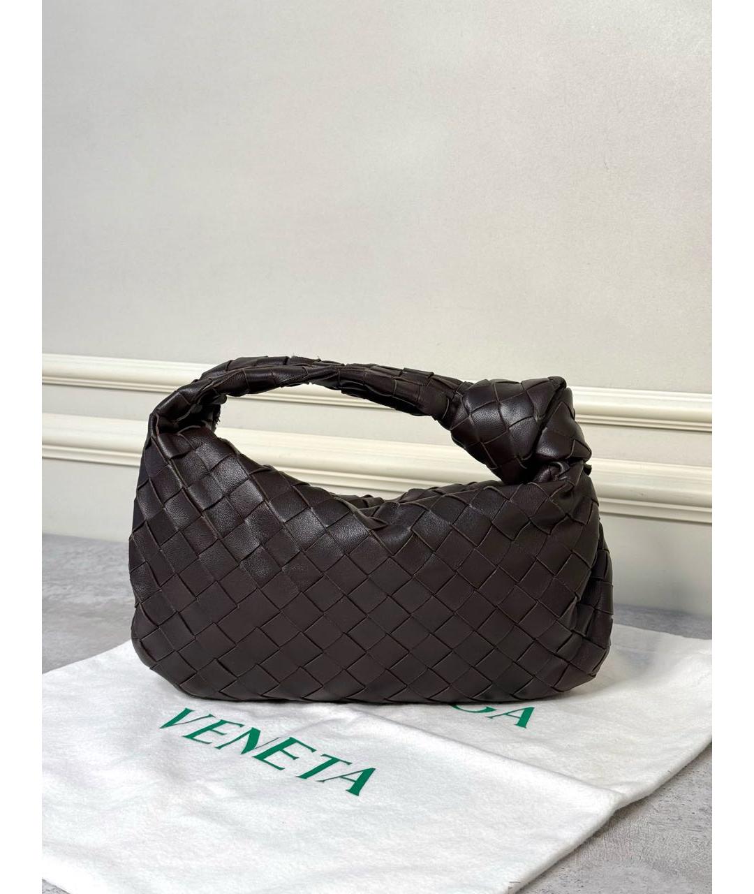 BOTTEGA VENETA Коричневая кожаная сумка с короткими ручками, фото 9