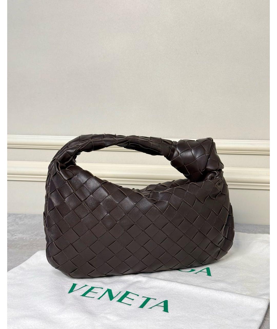 BOTTEGA VENETA Коричневая кожаная сумка с короткими ручками, фото 2
