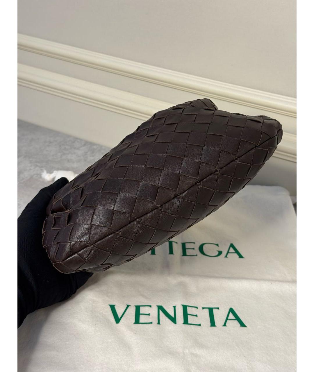 BOTTEGA VENETA Коричневая кожаная сумка с короткими ручками, фото 5