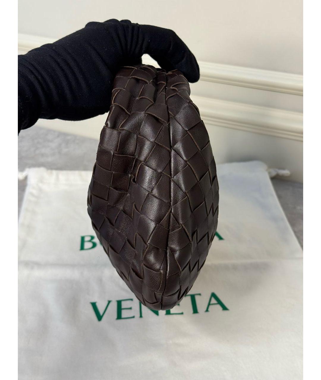 BOTTEGA VENETA Коричневая кожаная сумка с короткими ручками, фото 4