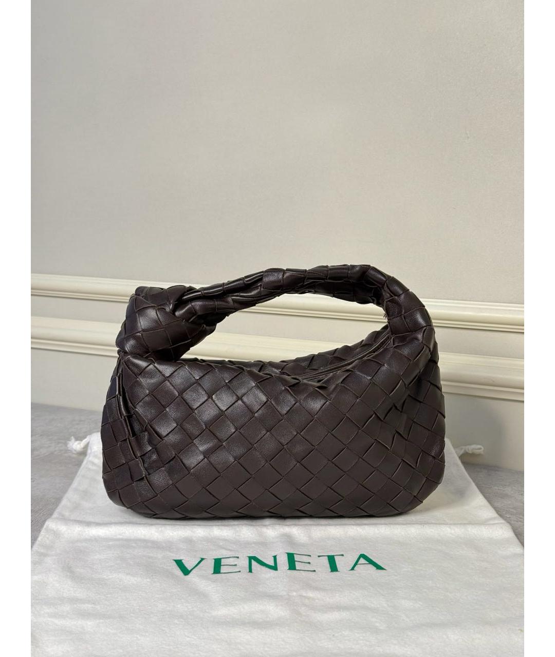 BOTTEGA VENETA Коричневая кожаная сумка с короткими ручками, фото 8