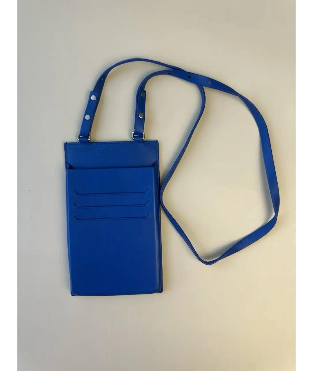 BOTTEGA VENETA Синяя кожаная сумка на плечо, фото 3