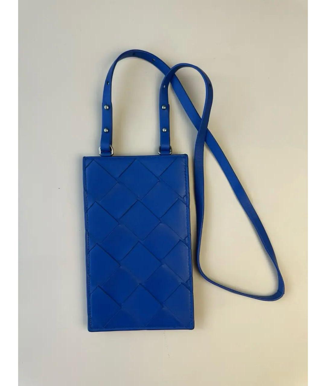 BOTTEGA VENETA Синяя кожаная сумка на плечо, фото 9