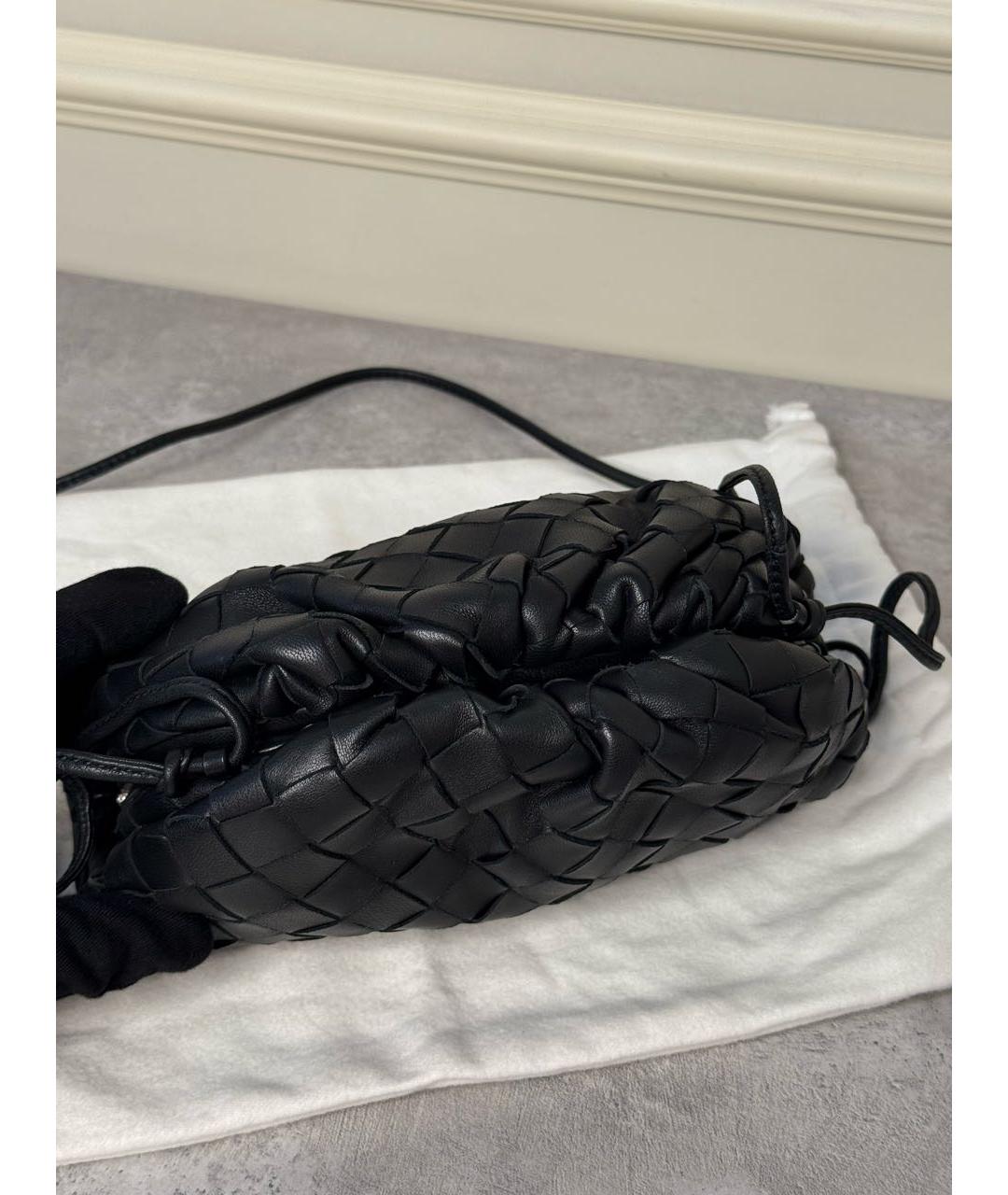 BOTTEGA VENETA Черная кожаная сумка через плечо, фото 5
