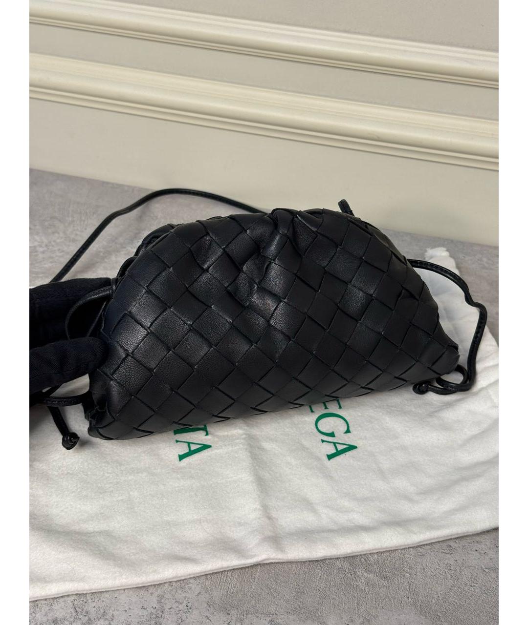 BOTTEGA VENETA Черная кожаная сумка через плечо, фото 3